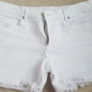 Loft white denim shorts
